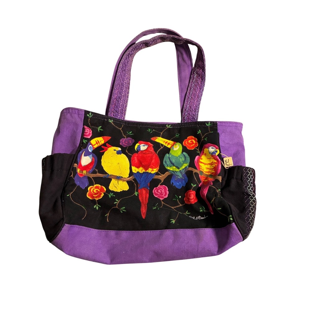 Paul Brent Tote Beach Bag Sun N Sand cotton coastal tropical birds vacation